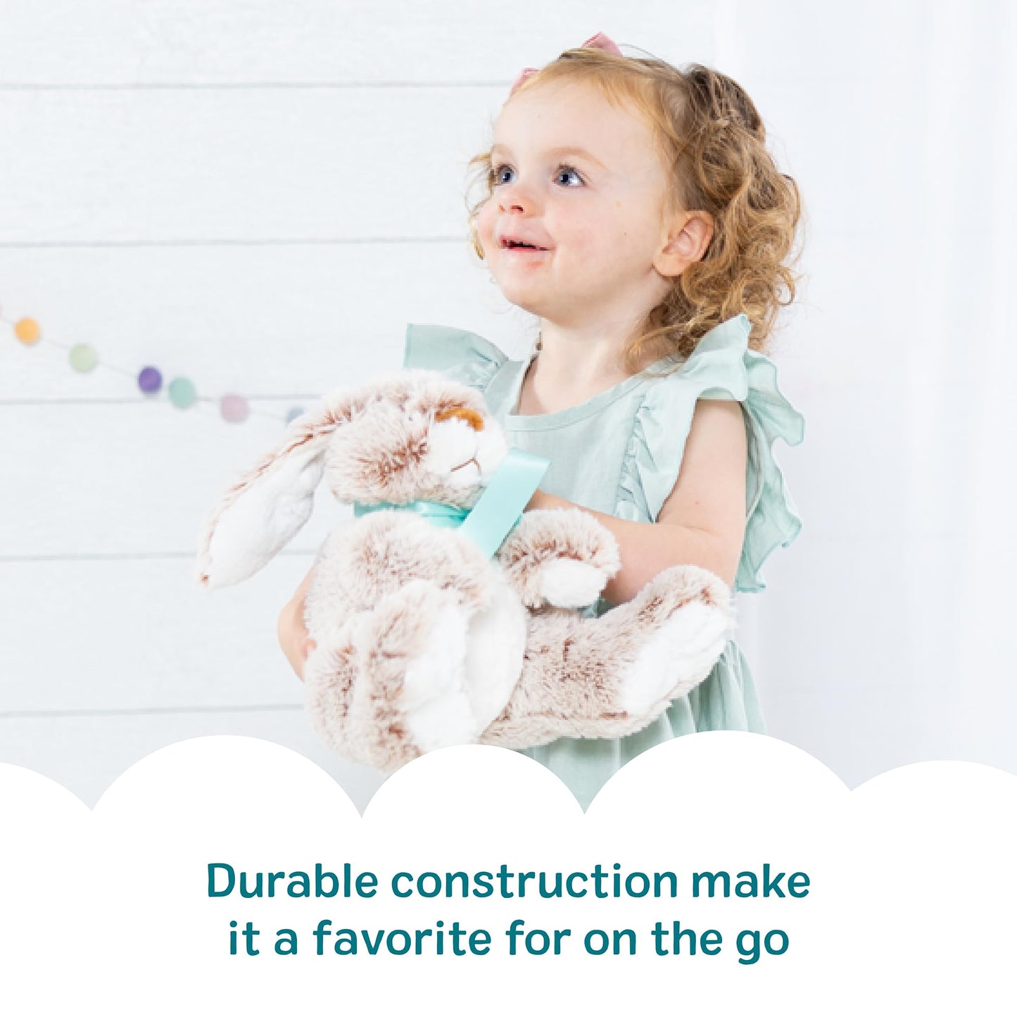 Melissa & Doug Burrow Bunny Stuffed Animal Plushie with Big Feet, Floppy Ears & Fluffy Tail, Adorable Pretend Play Toddler Toys for Girls & Boys 3+