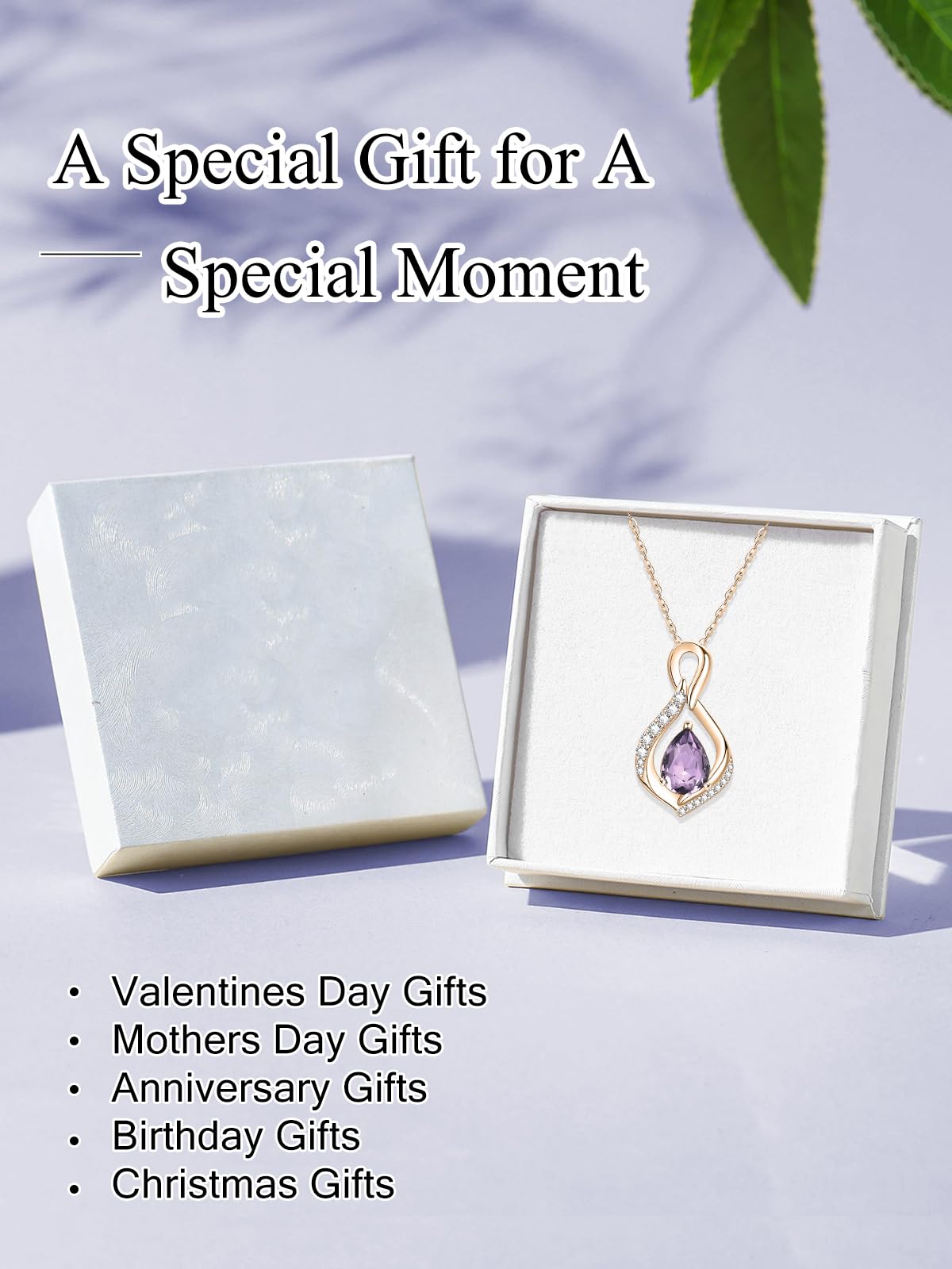 JIYVY32 Alexandrite Infinity Necklace for Women June Birthstone Necklaces Rose Gold Plating Anniversary Birthday Gifts for Wife Her Mom Girlfriend Birthstone Jewelry Gifts for Women