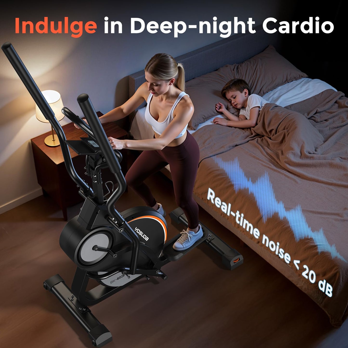 YOSUDA Elliptical Exercise Machine, 3-in-1 (Elliptical + Cardio Climber + Stair Stepper) Elliptical Machine for Home with 45°Incline, 15.5 in Stride, 16-Levals Resistance, Quiet Magnetic System
