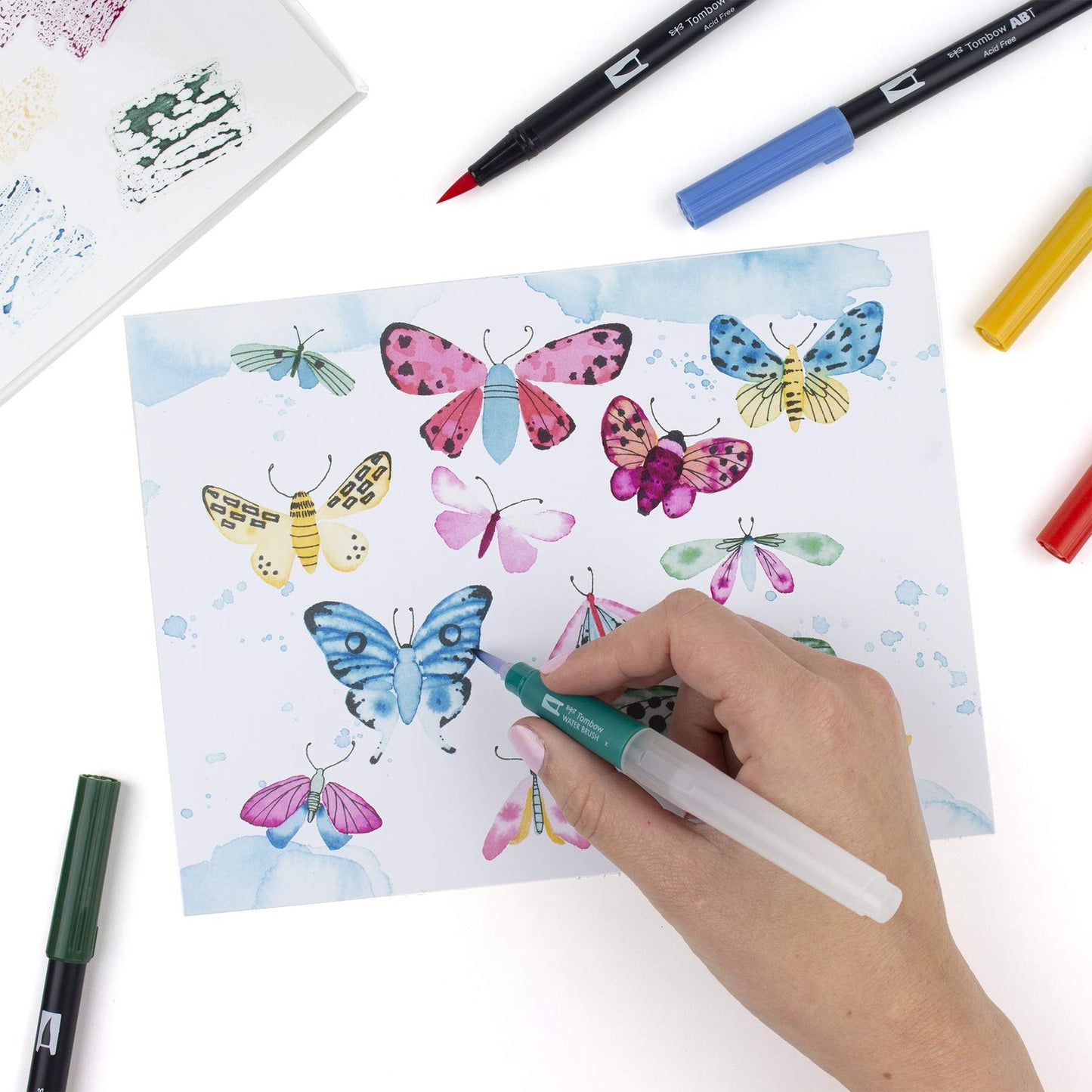 Tombow 56198 Watercolor Set. Includes Dual Brush Pens, Water Brush, Blending Palette, Guide, and More. Perfect for Beginner Watercolor Art!