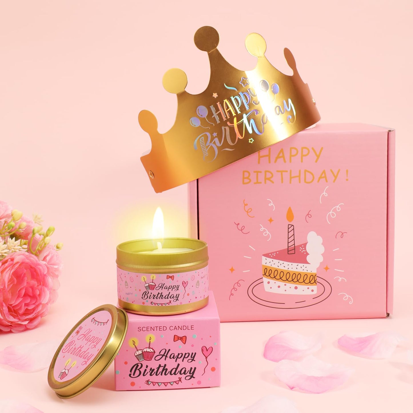 Birthday Gifts for Women Pink Gift Basket Friendship Gift Relaxing Set Best Friend Unique Gift Ideas for Women Gift Box for Sister Birthday Presents