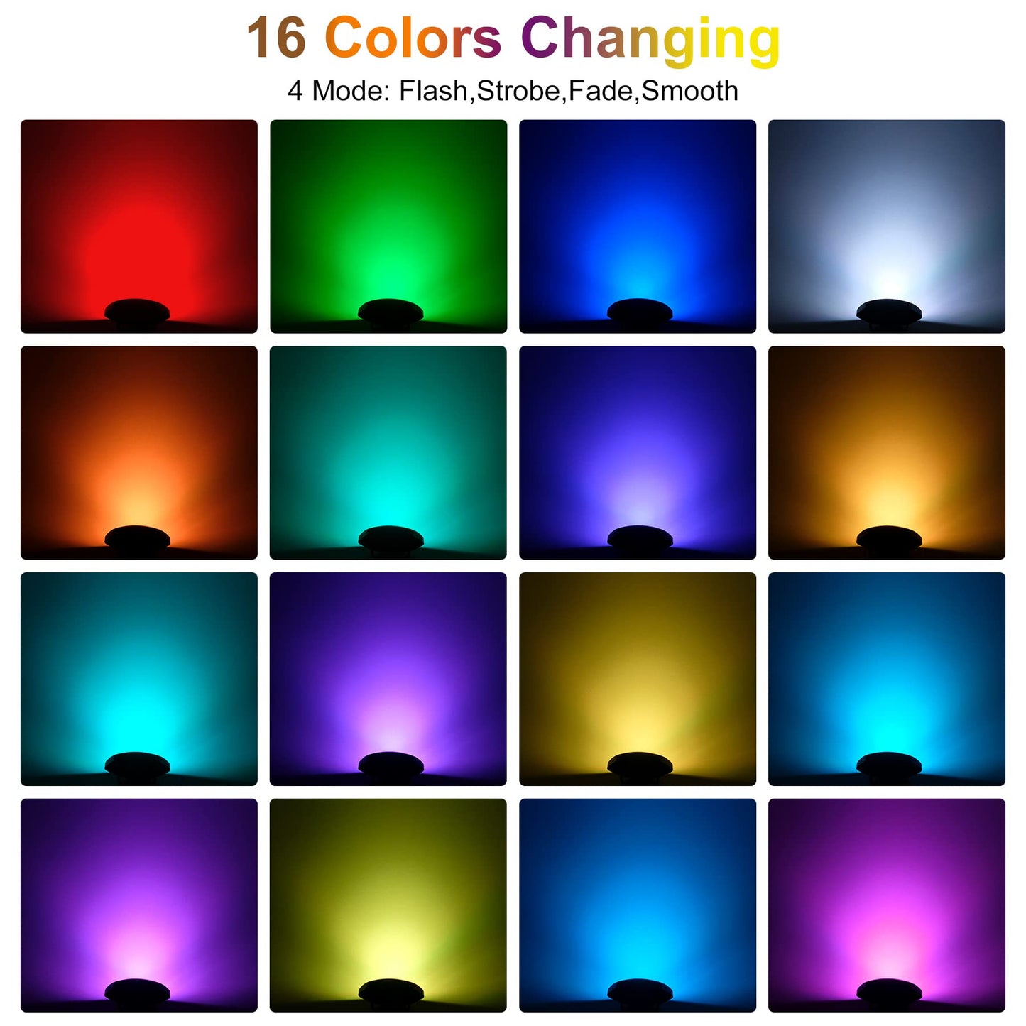 CREPOW RGB Pond Lights with Timer,18 LED Underwater Submersible Fountain Lights,Remote Control IP68 Waterproof Color Changing Spotlights for Fish Aquarium Tank Yard Garden Pool (Set of 5)