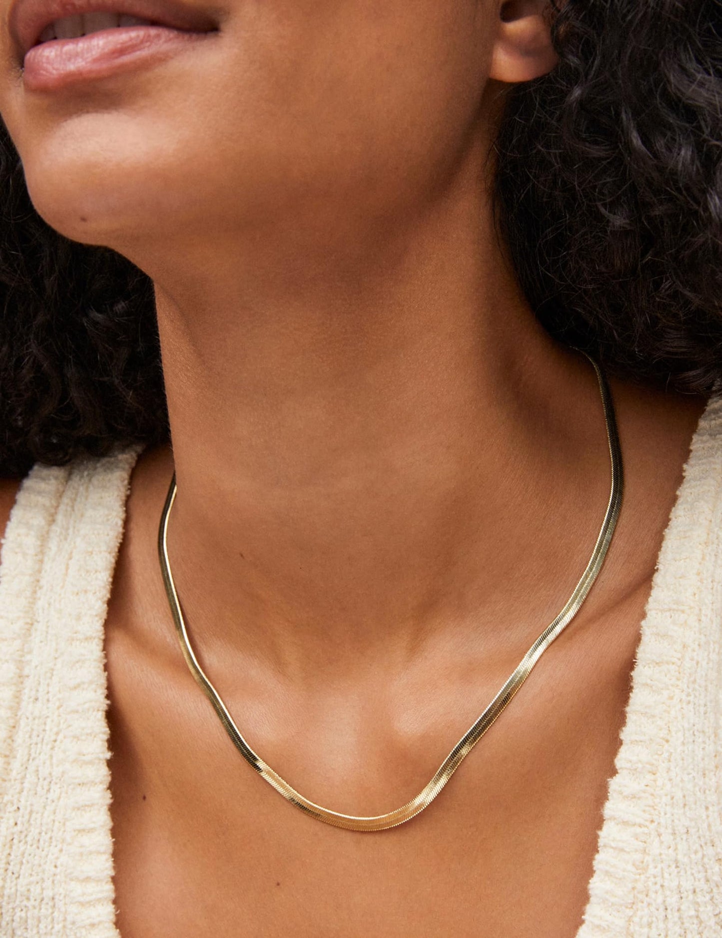 ÌF ME Layered Gold Necklaces for Women, 14K Gold Plated Cubic Zirconia Snake Choker Necklace, Dainty Paperclip Pendant Chain Necklaces Stack Jewelry Set Gifts