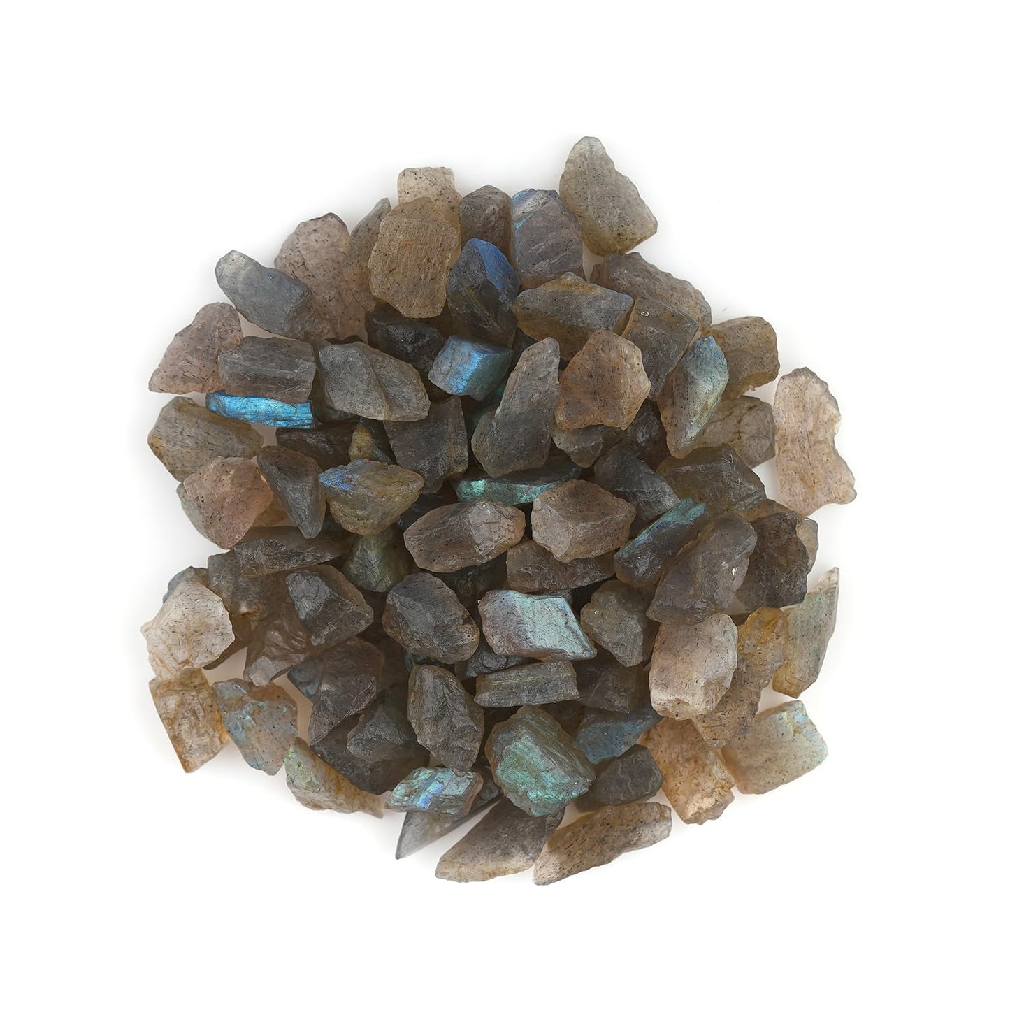 CRYSTALIS Wholesale Bulk 100pcs, 3-6mm, Natural Small Labradorite Raw Crystals, Loose Gemstone Rough Jewelry Making Supply, Chakra Healing, Wire Wrapping, DIY, Tumbling, Gem Collection