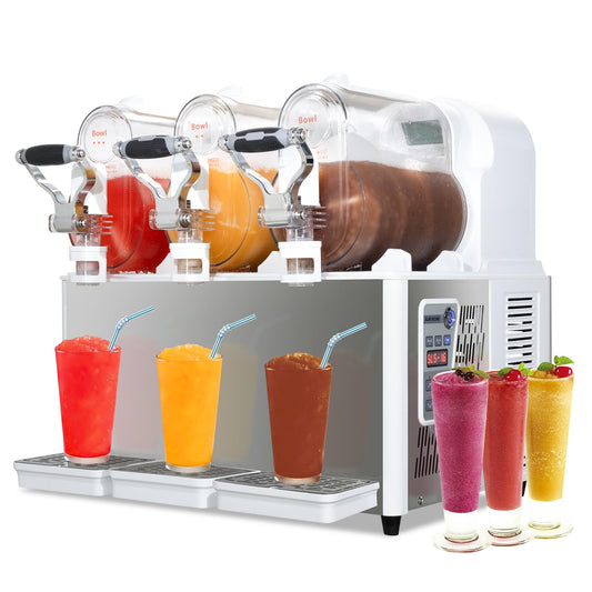 Commercial Slushy Machine, 3Lx3 Tank,Frozen Drink Machine Smoothie Slushy Maker，Cannot make alcoholic beverage
