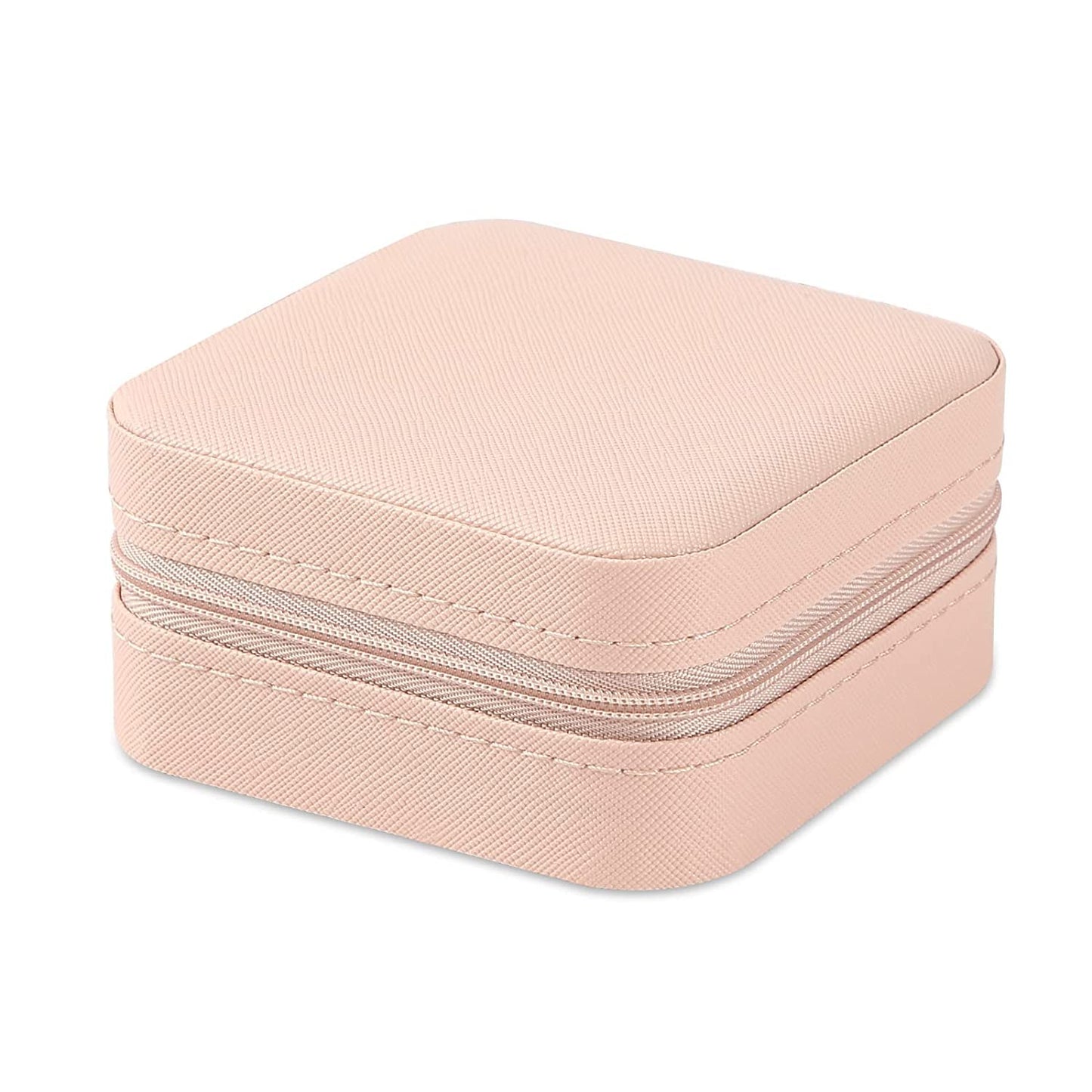 Neveika 2pcs Portable Travel Mini Jewelry Box Leather Jewellery Ring Organizer Case Storage Gift Box Girls Women (pink).