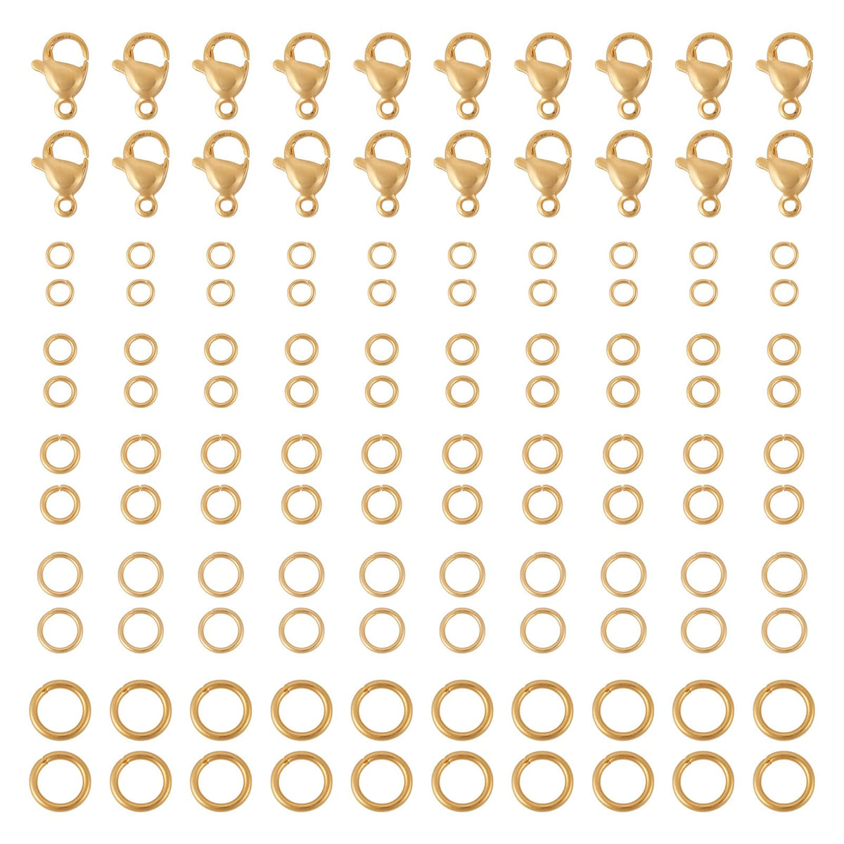 DIY Jewelry Making Kits Craftdady 25pcs 18K Gold Plated Stainless Steel Lobster Claw Clasps 658pcs 3mm 4mm 5mm 6mm 7mm Brass Open Jump Rings for DIY Bracelet Necklace Jewelry Making