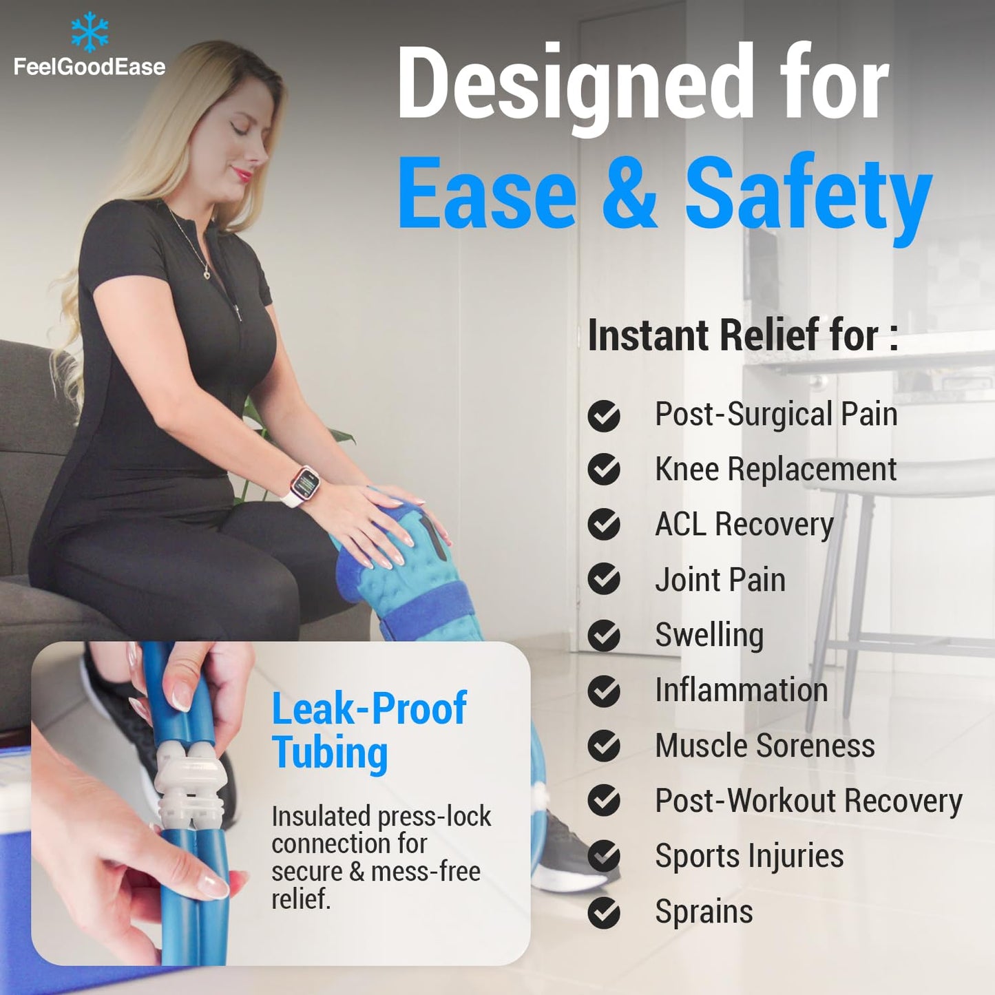 Ice Machine for Knee After Surgery – Game Ready Ice Therapy System with 12QT Cooler, 4 Flow Speeds, Quiet Operation & Adjustable Timing – Cold Therapy Machine for Knee Replacement & Pain Relief