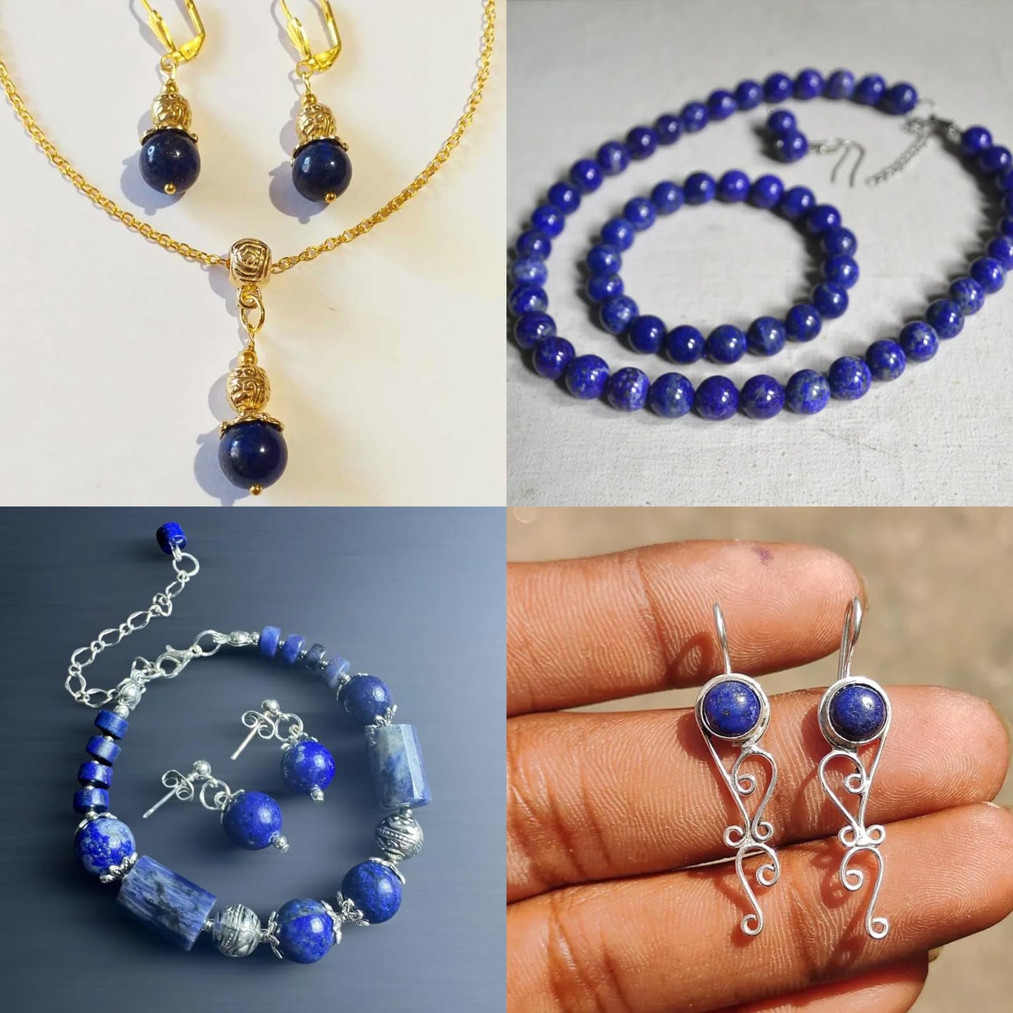 Risyfjew 100PCS 8mm Natural Lapis Lazuli Beads Gemstone Round Loose Beads for Jewelry Making Chakra Crystal Stone Beads for Bracelets Necklace Earrings Making Supplies (100pcs/Strand)