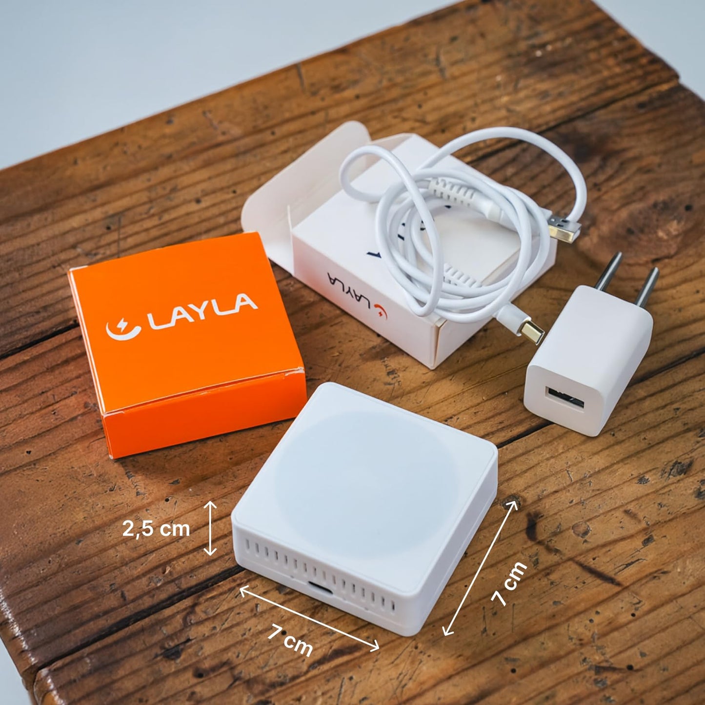 Layla Eco Smart Sensor for Air Quality Monitor, AC Control CO, WiFi Quality, Energy Savings Monitoring | Ideal for Airbnb, Homes & Offices | Tracks Temp, Humidity, Smoke, Noise & More