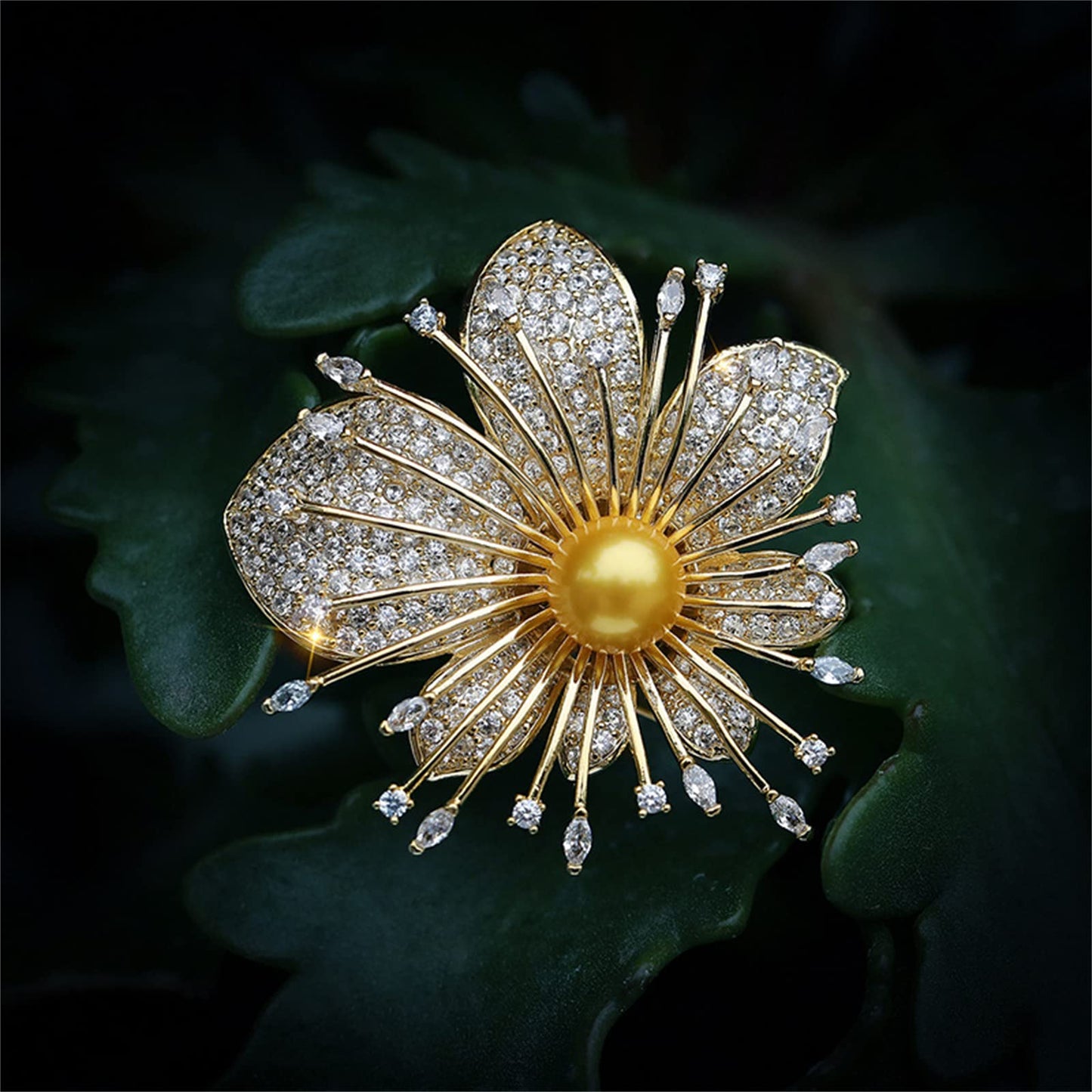 AILONMEI Elegant Pearl Flower Designer Brooch Pins Broches Costume Jewelry For Women Fashion Christmas Gift (Flower)