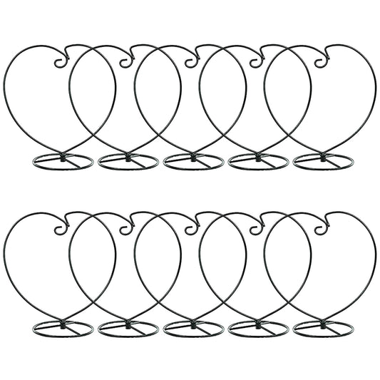 WOCTDTHW Ornament Display Stand Holder Iron Hanger for Chrismas Hanging Glass Globes (Love Shape 10 Pcs)