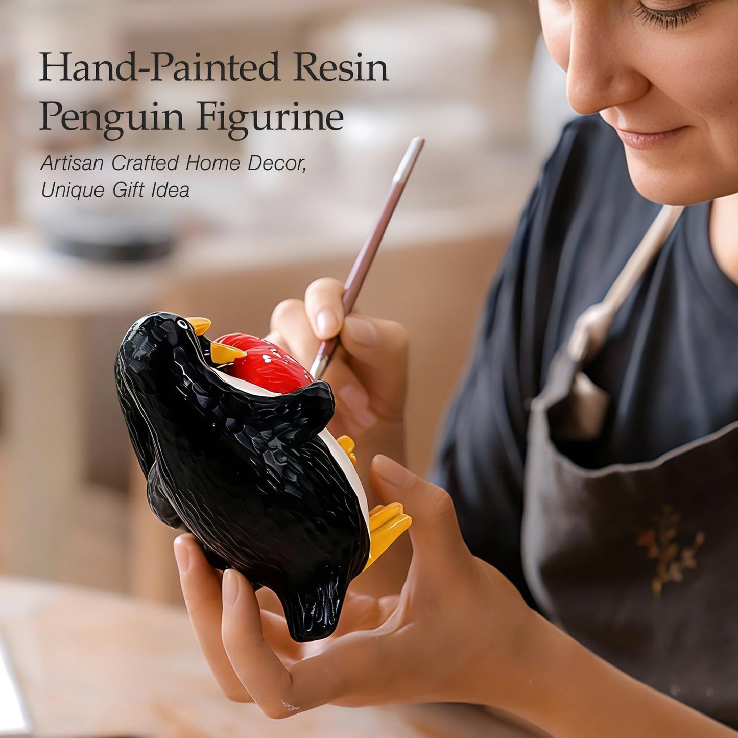 Hodola Anniversary Wedding Gifts for Women Men, Handcrafted Birthday Gift for Her Him Couple, I Love You Birthday Gift for Wife Husband, Penguin Figurine for Boyfriend Girlfriend