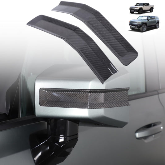 for Hummer EV SUV Pickup Accessories Rear View Mirror Side Molding Cover Trims,Genuine Carbon Fiber Rearview Mirror Molding Protector for Hummer EV SUV Truck 2022-2024-2025 (Black)