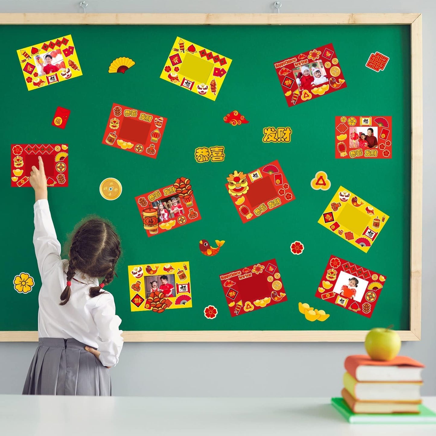 30 Packs Chinese New Year Craft Kits for Kids Lunar New Year DIY Picture Frame Craft Decorations 2026 Year of The Horse Chinese Art Favor Home Classroom Game Activities