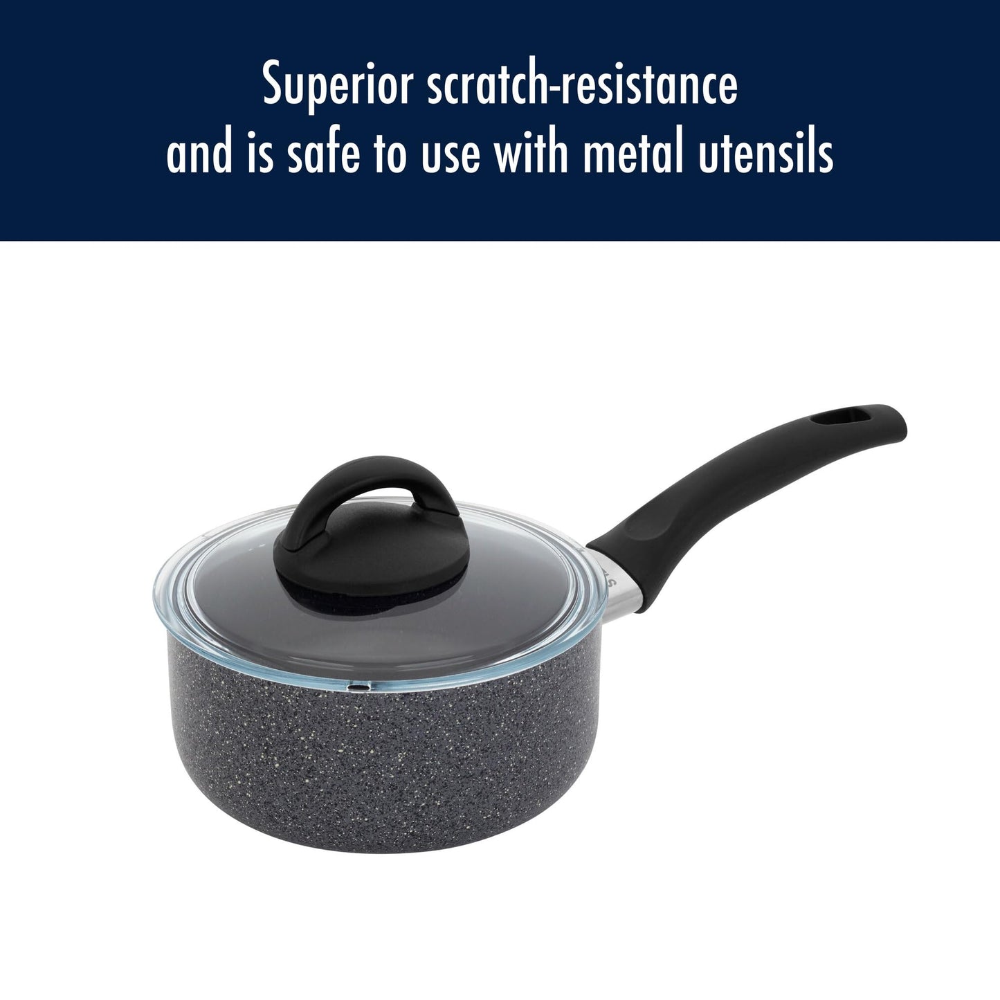 Henckels Everlift Granite 10-Piece Nonstick cookware set, Made in Italy, durable 3-layer granite-hued nonstick coating from recycled materials, Oven safe to 400°F, Dishwasher safe