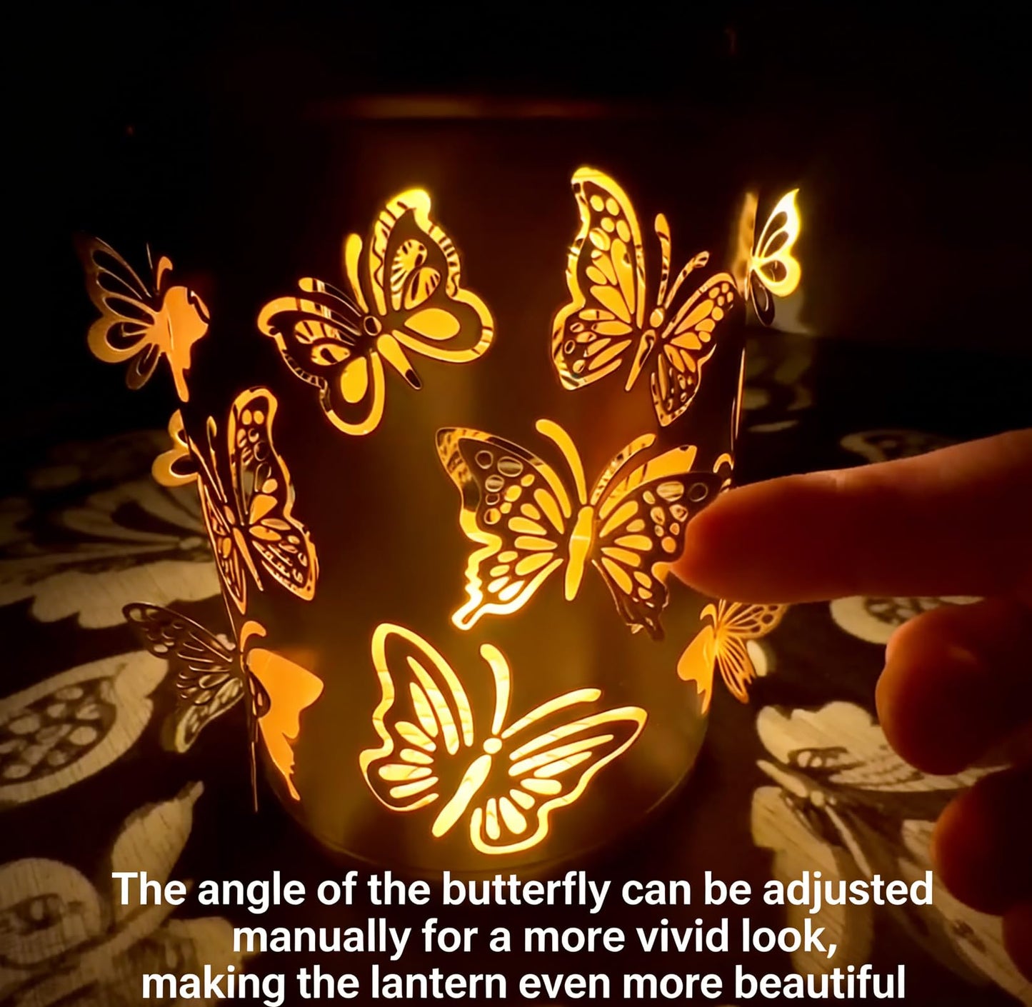 Edenseelake Butterfly Solar Lanterns Outdoor Waterproof, Mothers Day Garden Decor Gifts for Mom, Women, Grandma, Outdoor Hanging Lantern for Patio, Porch, Yard, Pathway