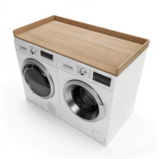 Drconox Washer Dryer Countertop, 27.5" x 54" Inch Washer and Dryer Covers for The Top for Laundry Room Organization, Oak