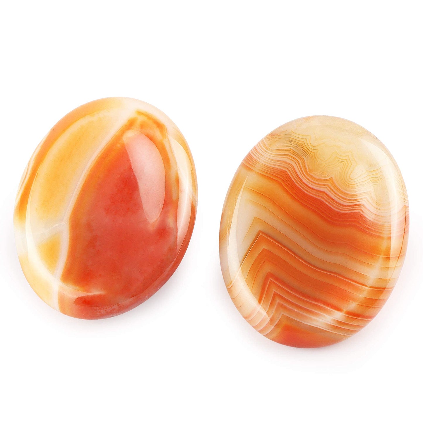 Artistone Red Carnelian Agate Crystal Thumb Worry Stone for Anxiety Natural Polished Healing Pocket Palm Energy Chakra Thumb Stone Sets for Yoga,Meditation,Stress Relieving(2pcs)
