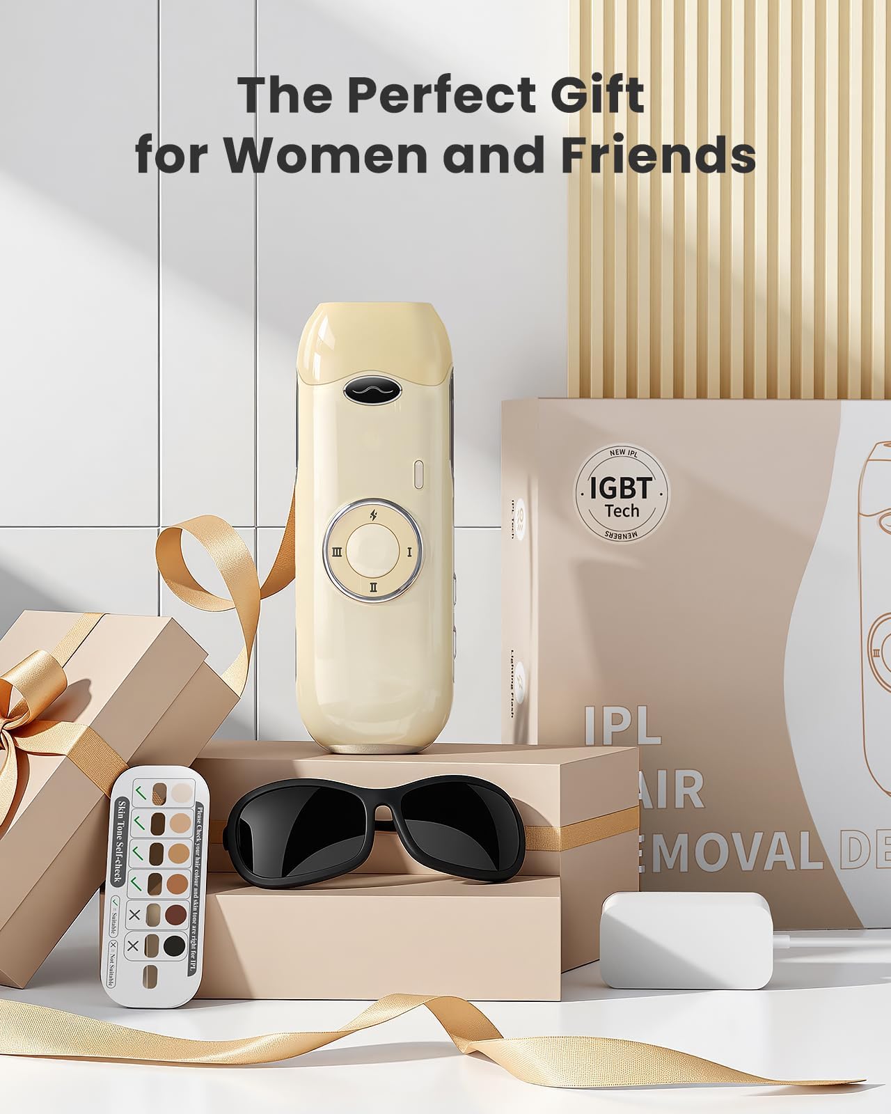 Laser Hair Removal for Women and Men - 5.2 cm² Contact Nearly Painless, Powerful Long-Lasting IPL Hair Removal at-home, Effective in 14 Days with Ultra-fast Light Emission for Whole Body Use