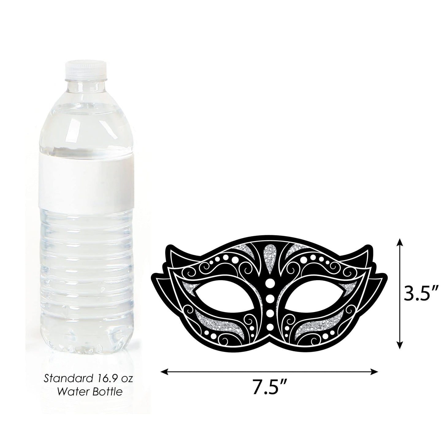 Big Dot of Happiness Masquerade Masks - Paper Card Stock Venetian Mask Party Photo Booth Props Kit - 10 Count