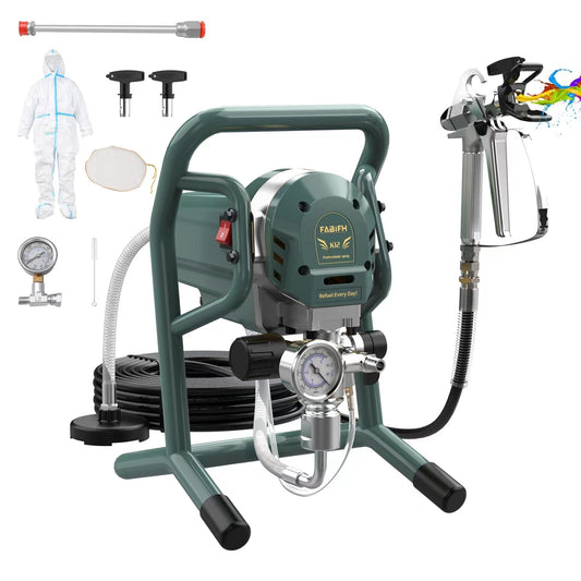 FABIFH Airless Paint Sprayer 1HP 3000PSI Stand Airless Sprayers for House Painting with Minimal Overspray 750W High Efficiency Thinning-Free for Home Interior and Exterior with Sprayer Accessories