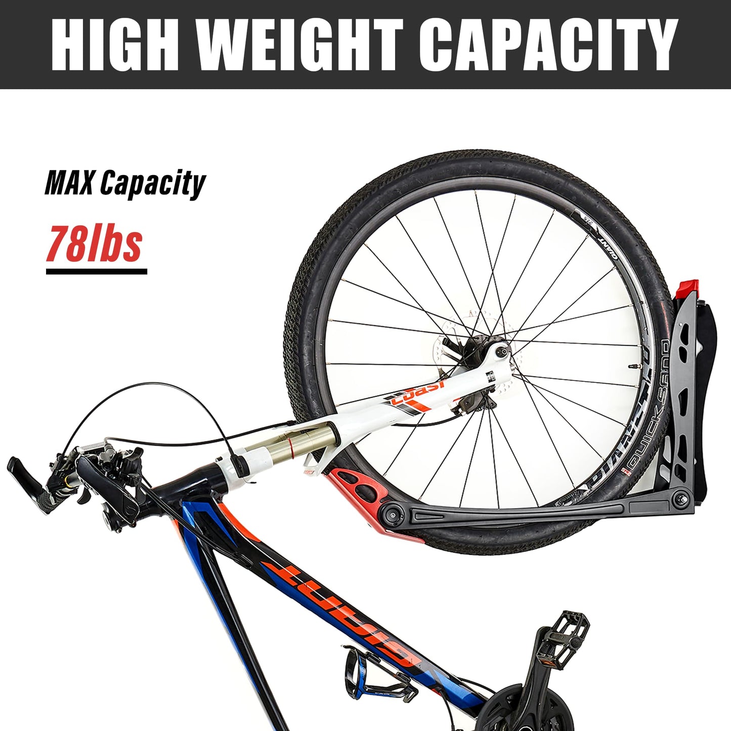 Wallmaster BIKEPAL Swivel Bike Rack, Wall Mounted Vertical Bike Storage Hanger, Space Saving for Home and Garage, 2 Pack