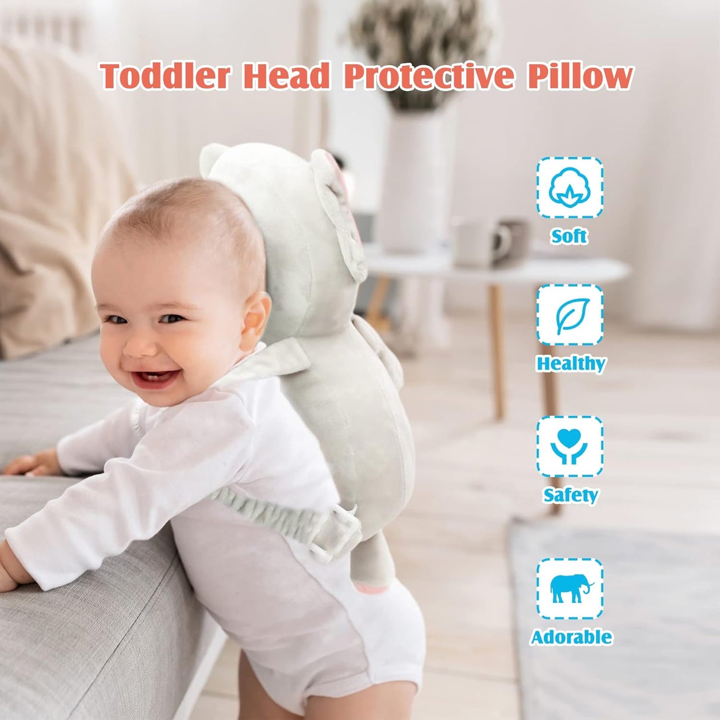 Calody Baby Head Protector Cushion Toddler Backpack, Head Protection Backpack for Safety Products for Toddler Walker, Cute Design
