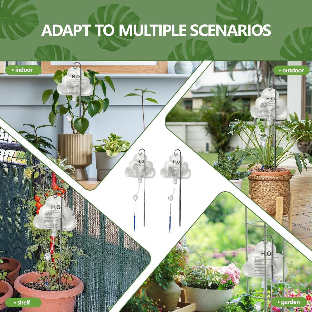 VMRUXAW 2 PCS Plant Self Watering Devices Irrigation Dripperswith Flow ControlIndoor,Self Automatic Plant Watering System with 500mL Water Bag, for Indoor Outdoor Plant Waterer