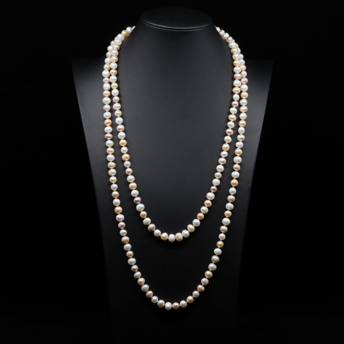 KK LifeStyle Freshwater Cultured Pearl Jewelry Collection – Classic Cream White, Black, Pink, or Lavender Pearls – Elegant Endless Long Necklace or Matching Necklace, Bracelet, and Earrings Set for Women – Timeless Gift for Any Occasion (7.5-8.5 Multi Col