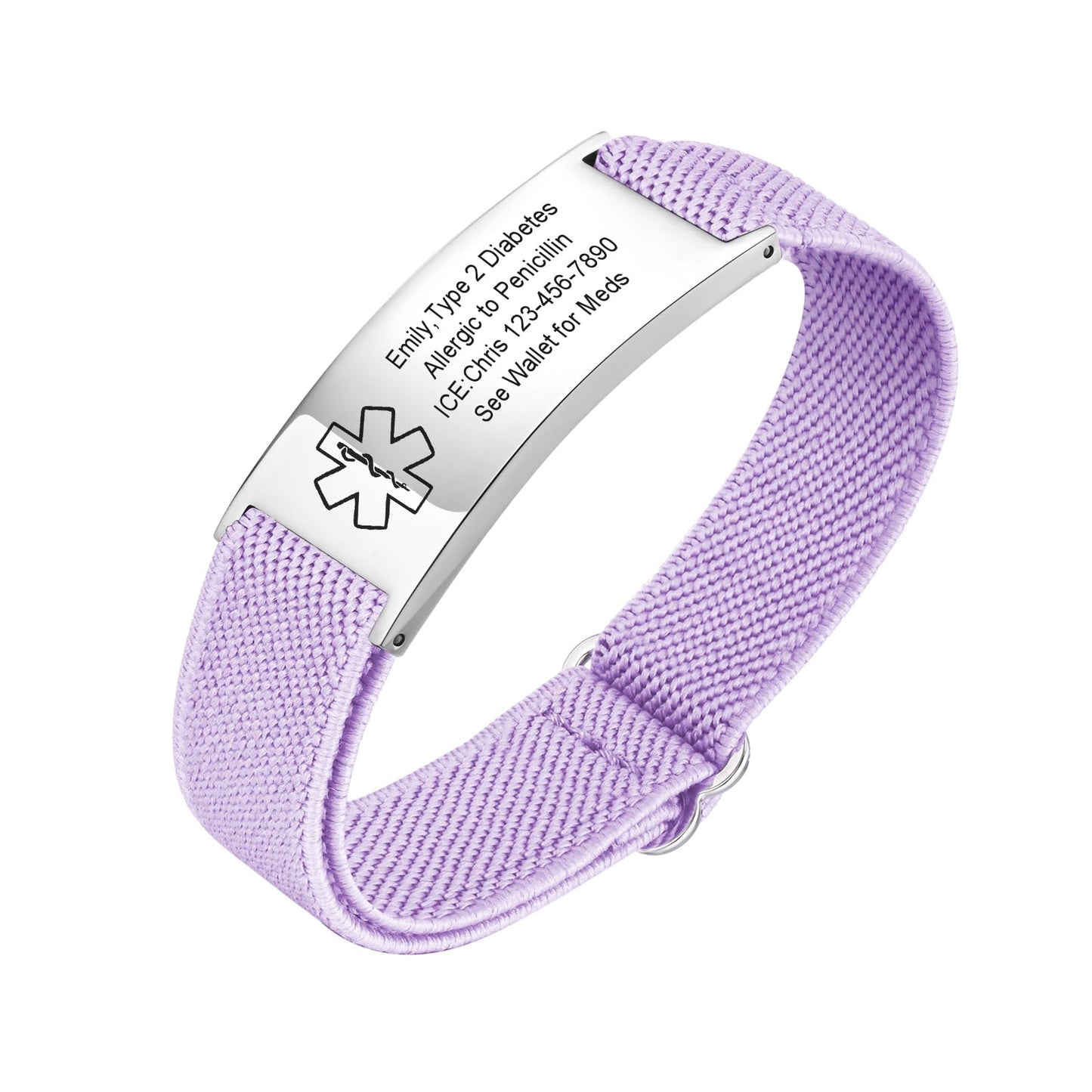 VNOX Medical Alert Bracelets for Men & Women with Free Engraving Adjustable Stainless Steel Mesh Emergency Medical ID Bracelets Wristband