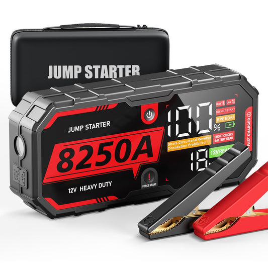 ATGFOX 8250A Jump Starter Heavy Duty Jumper Starter Portable Battery Pack (Up to 10L Gas / 6.5L Diesel), 24000mAh Power Bank, 12V Auto Car Truck Battery Booster Jump Box, 48-Months Stand-by Time