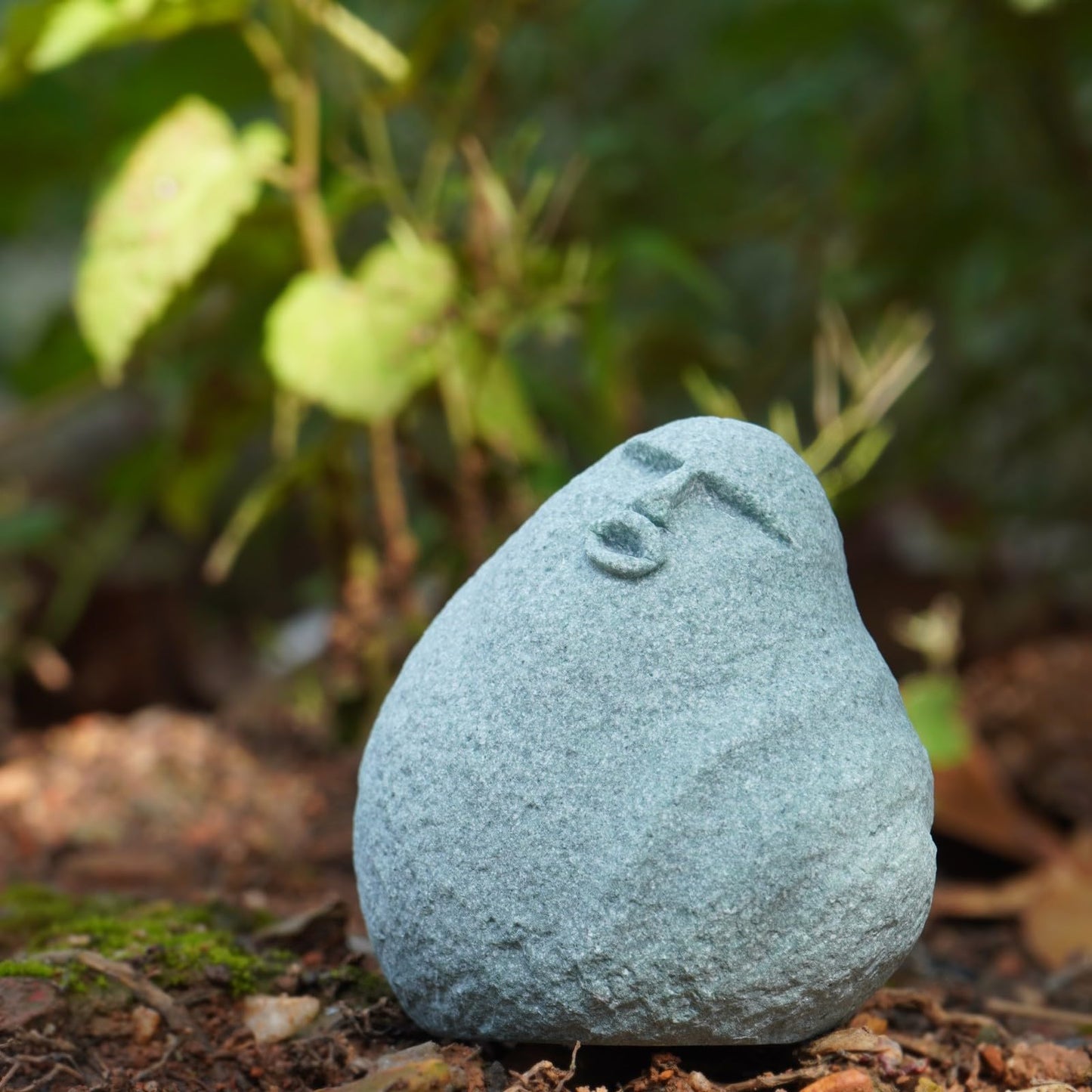 Daisylily Cute Stone Primitive Man Figurine: Funny Stoneman Statue for Outdoor Decor, Carving Face Garden Home Decoration Fish Tank Ornament - Stone Man C