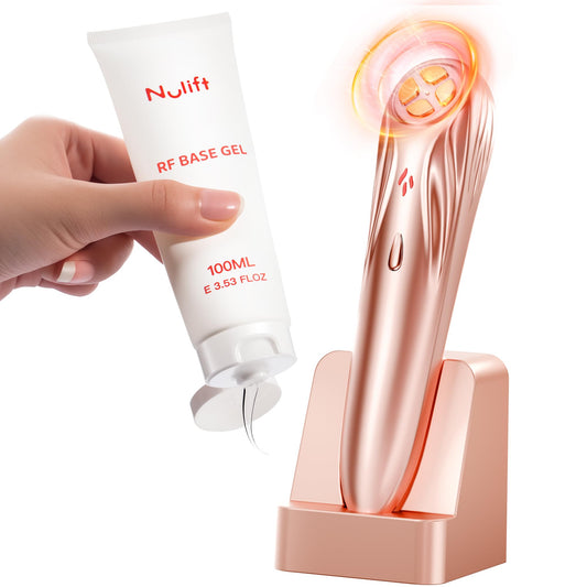 RF Radio Frequency Facial Device, 1MHz RF Machine for Anti-Aging & Face Lifting, Wireless Skin Tightening for Wrinkles & Jawline, 3 Modes for Home Use with Gel