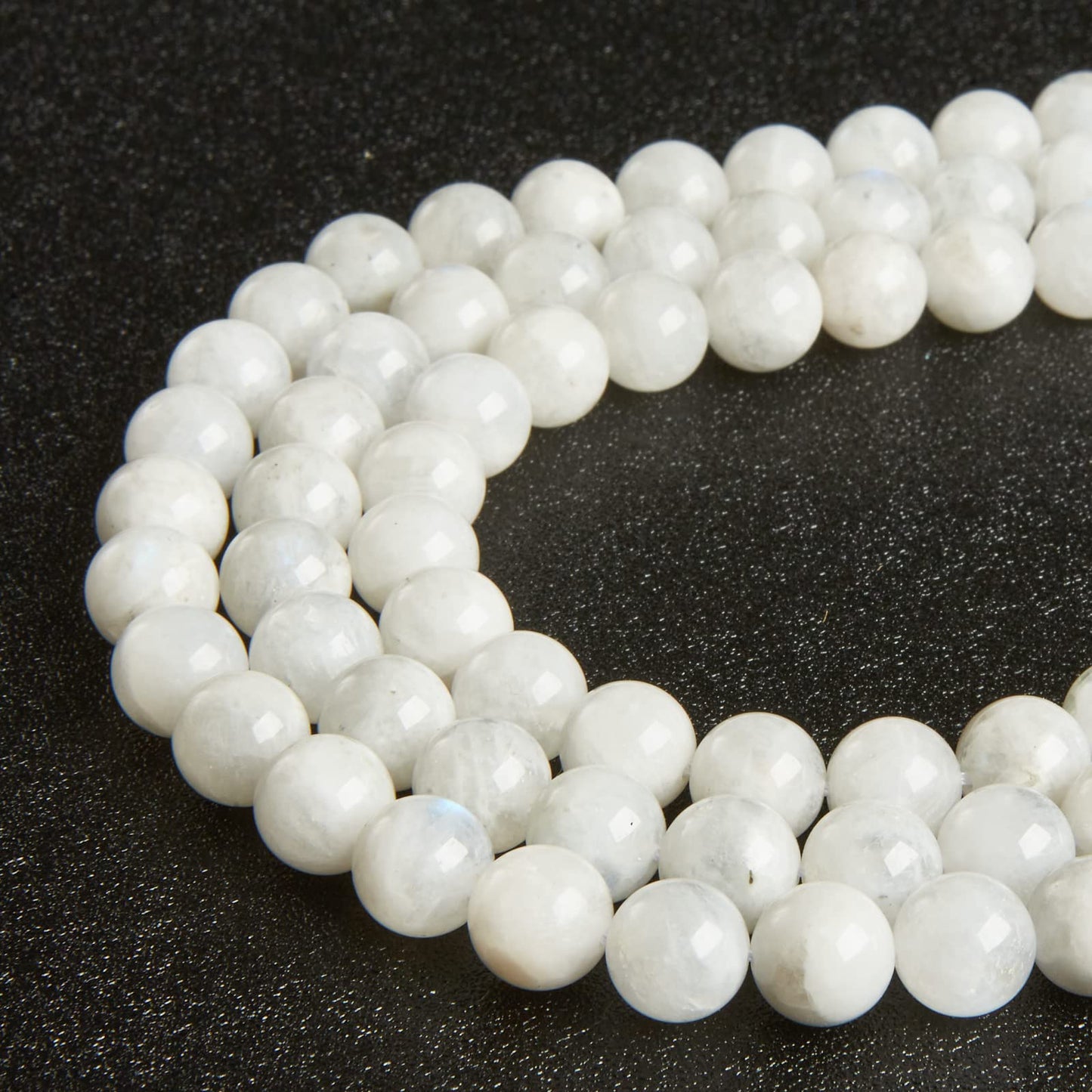 35pcs 10mm Moonstone Beads Natural Gemstone Beads Round Loose Beads for Jewelry Making