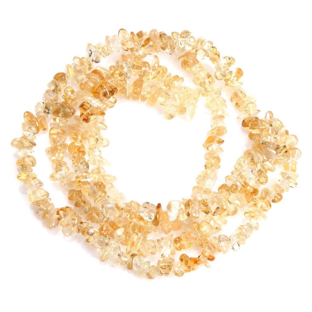 HAAMIIQII 5-8mm Natural Citrine Chips Beads Crystal Irregular Chip Stones Loose Gemstone Beads for Jewelry Making Strand 30 Inch