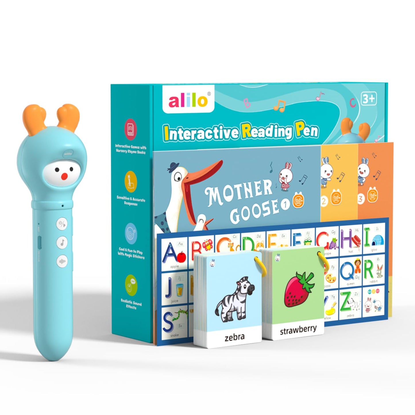 alilo Talking Pen Books Sets for Toddlers 3-6, Kids Learning Electronic Toys, Autism Sensory Games, Early Educational Gifts for Boys Girls(4GB Storage)