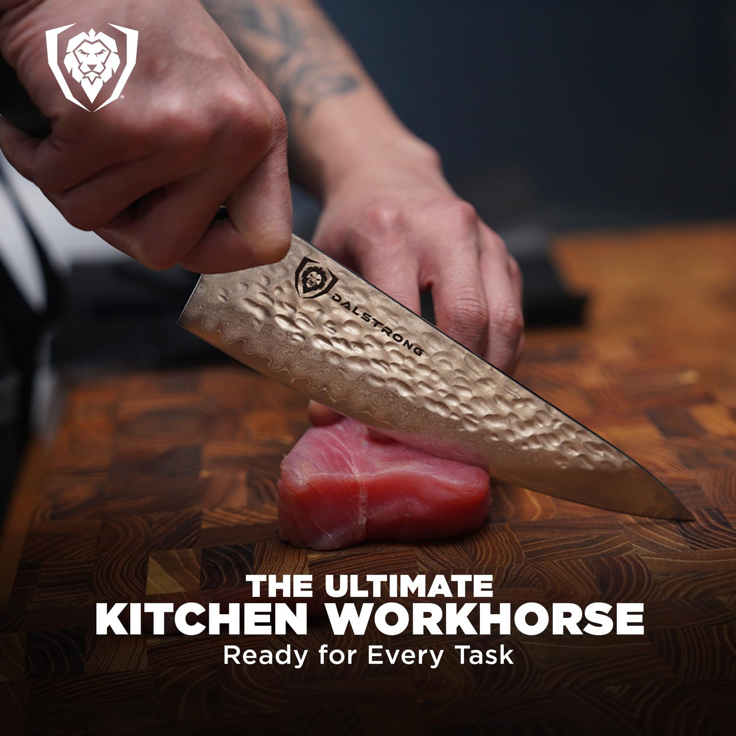 Dalstrong Chef Knife - 8 inch Blade - AUS-10V Japanese Steel - Full Tang - Black G10 Handle - Chef's Knife - Shogun Series ELITE - Razor Sharp Kitchen - Professional Premium Sheath