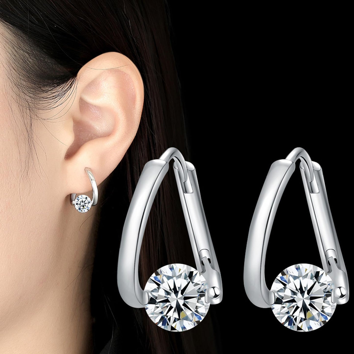 Halolux Lymphatic Germanium Earrings for Women, 2 Pairs Dainty CZ Zircon Acupressure Earrings for Lymphvity Drainage Support Hypoallergenic Ear Jewelry Gift (Gold+Silver)
