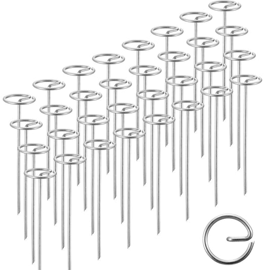 SUMGROW 60 Pack 6-inch, Landscape Staples, Fabric Pins, Weed Barrier Stakes, Circle Top Galvanized Steel Spikes for Securing Outdoor Tent, Ground Sheets, Fleece, Edging, Lawn Turf, Decorations