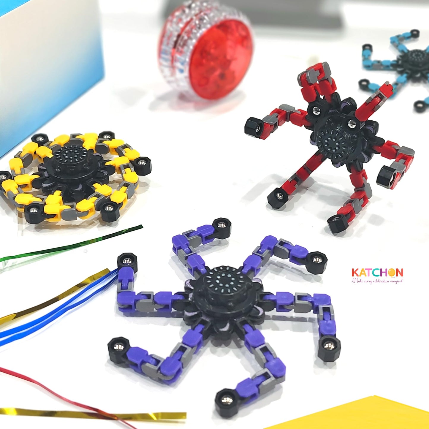 KatchOn, Transformable Fidget Toys Bulk - Pack of 24 | Robot Fidget Spinners Pinata Stuffers for Kids, Party Favors for Kids 8-12, Treasure Box Toys for Classroom Goodie Bags Stuffers Classroom Prizes