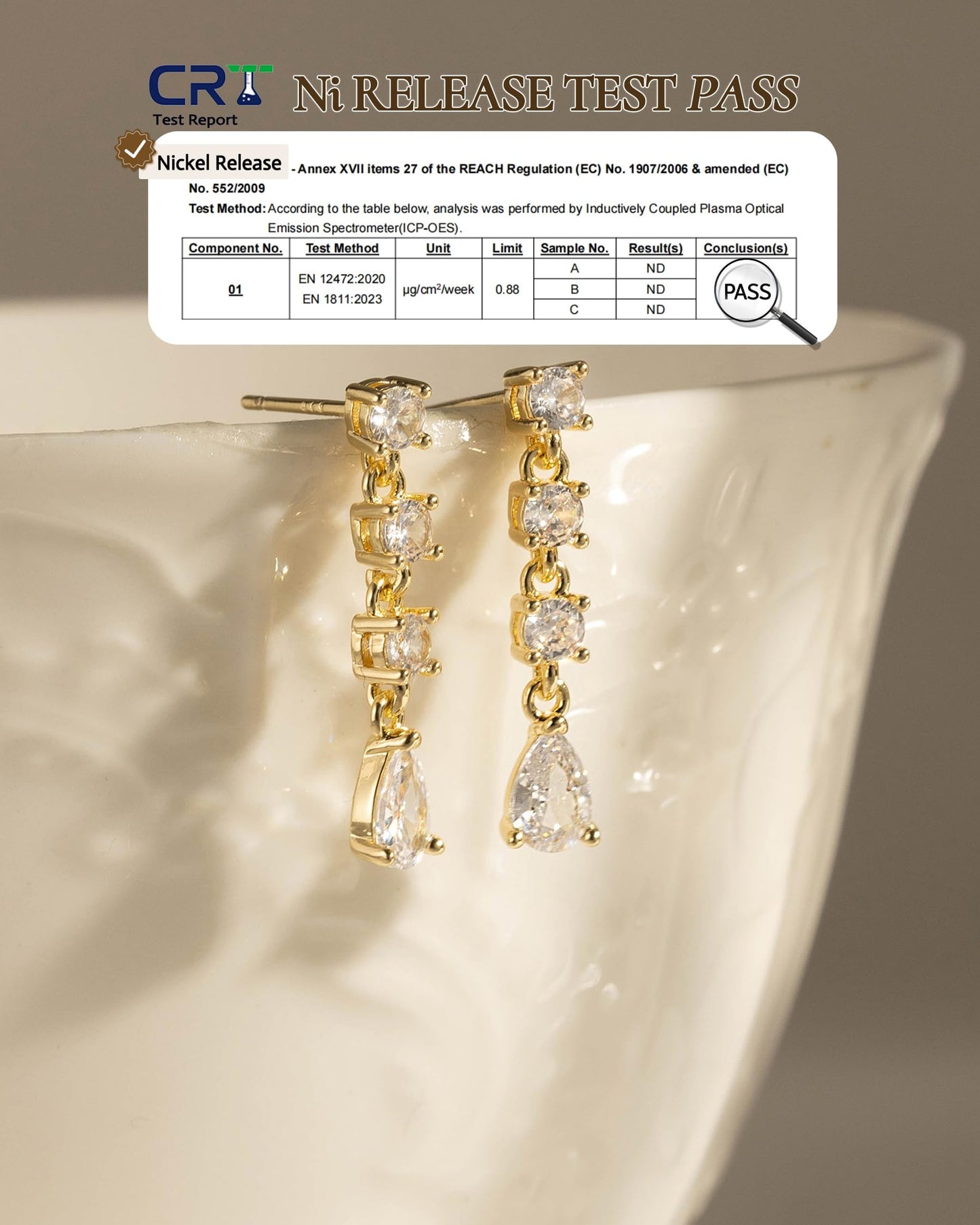 Asdecy Gold Dangle Earrings for Women Trendy - 14K Gold Plated Brides Drop Dangle Cubic Zirconia Elegant Prom Bridal Bridesmaids Wedding Anniversary Dangling Jewelry