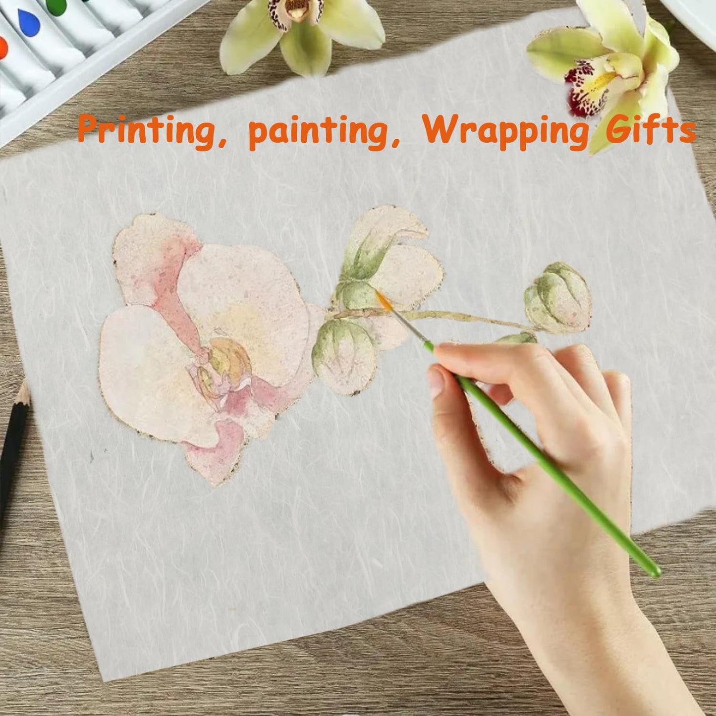 Mulberry Paper Washi Paper Rice Paper for Decoupage: 5 Rolls 11.8 x 70.87 Inches Rice Paper for Printing Decoupage Art Crafts Origami DTY