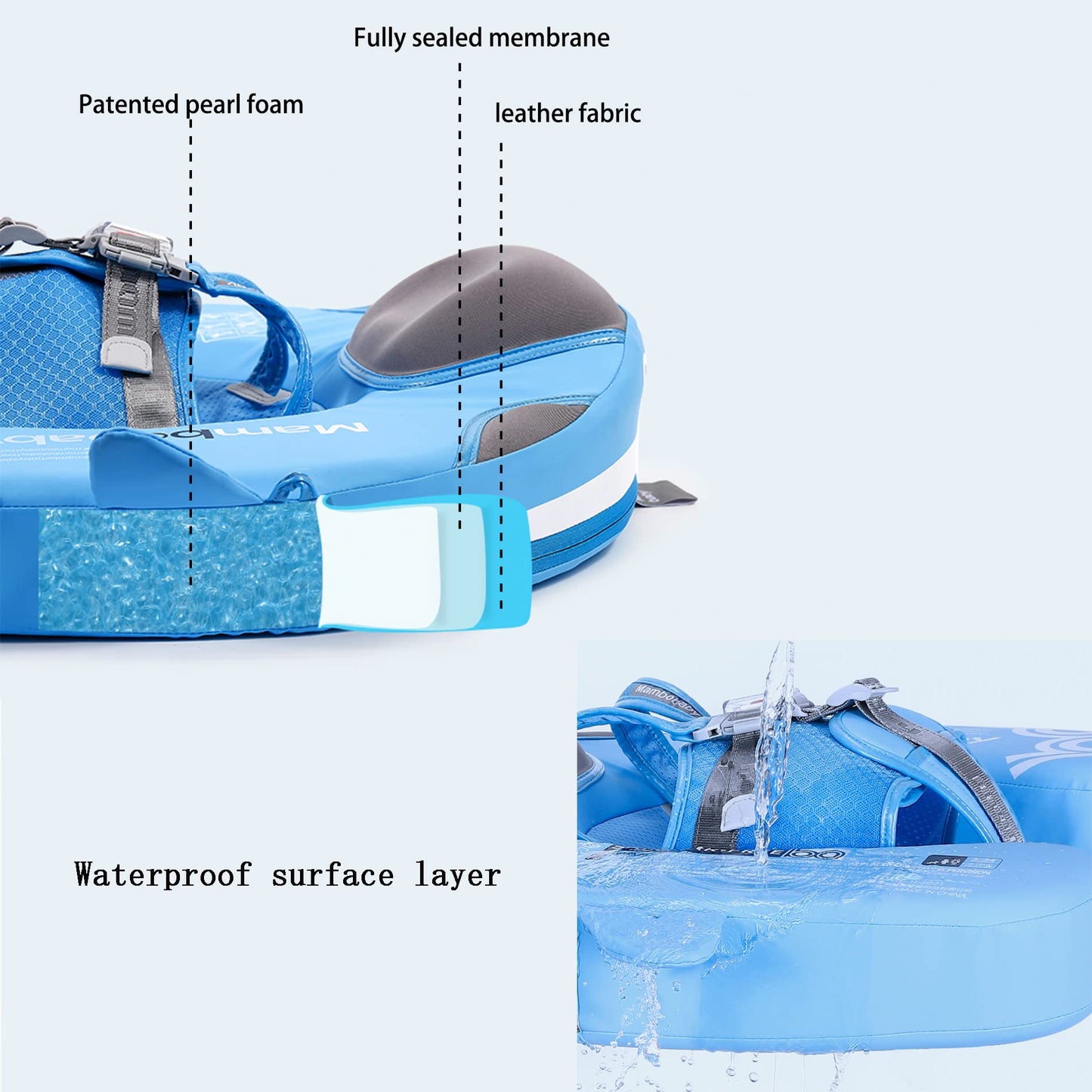 Luckclubtojoy Mambobaby Floats with Canopy &Tail, Non-Inflatable Baby Float for Pool Add Tail Avoid Flip Swim Trainer Baby Floats for Toddler Boys Girls(Narwhal-Pink)