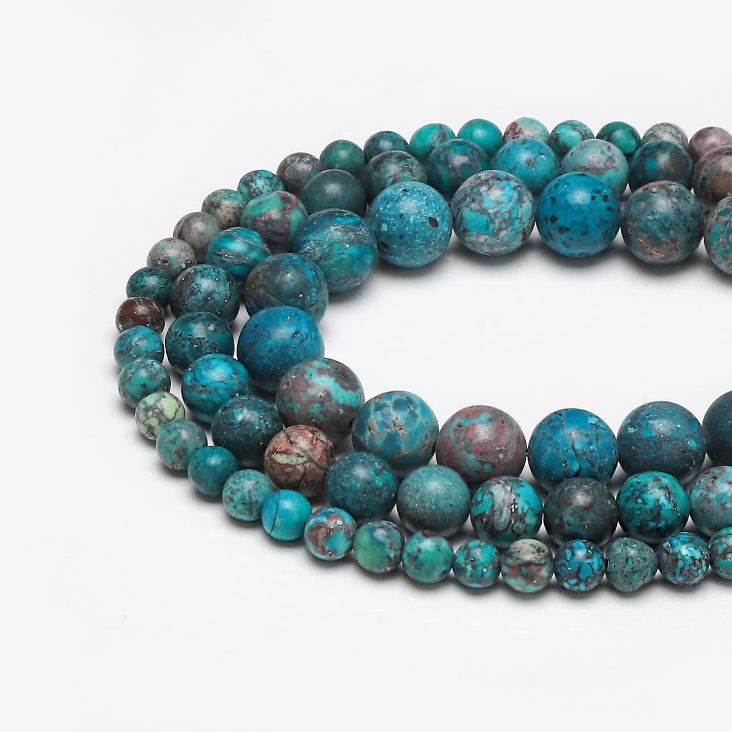 45pcs 8mm Natural Stone Beads American Turquoise Beads Energy Crystal Healing Power Gemstone for Jewelry Making, DIY Bracelet Necklace
