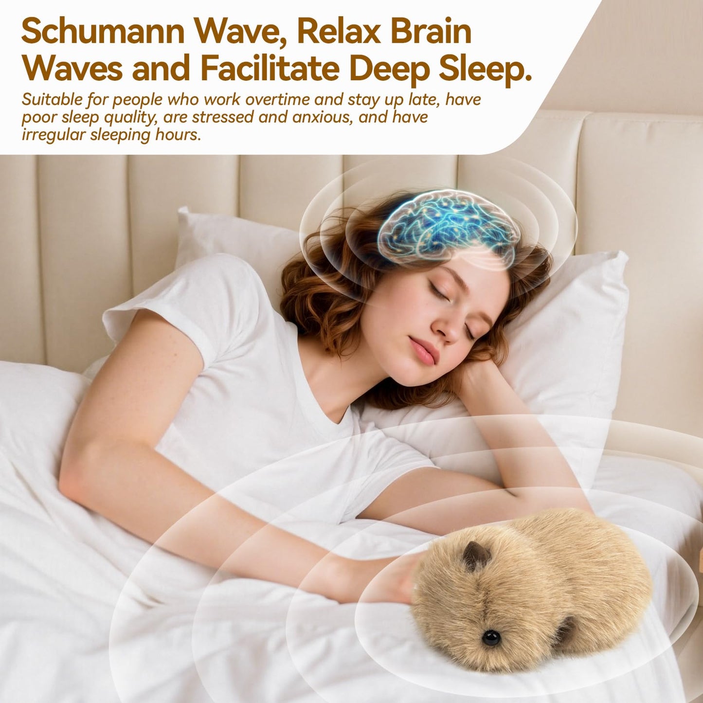 cupboo Sleep Aid Interactive AI Plush Companion Pet-Privacy-Safe Smart Emotional Support Robot Pet, Anxiety Relief Comfort for Kids,Teens,Adults, Seniors| Ideal Gift-Khaki