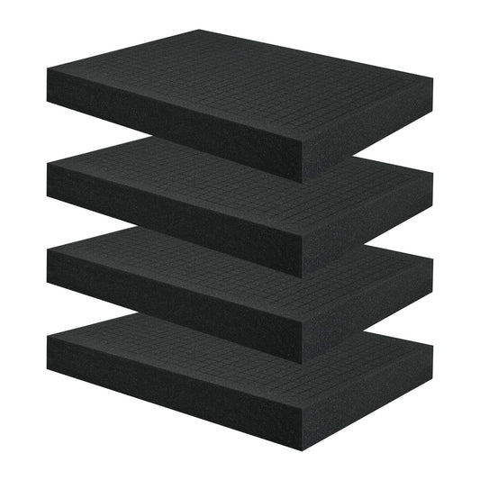 4 Pcs Pick and Pluck Foam 16 x 12 x 2 Inch, Foam Inserts For Cases, Gun Case Polyurethane Foam Sheet for Toolboxes, Storage Drawer, Camera Storage, Game Box, Crafts (16"x12"x 2", 4Pack)