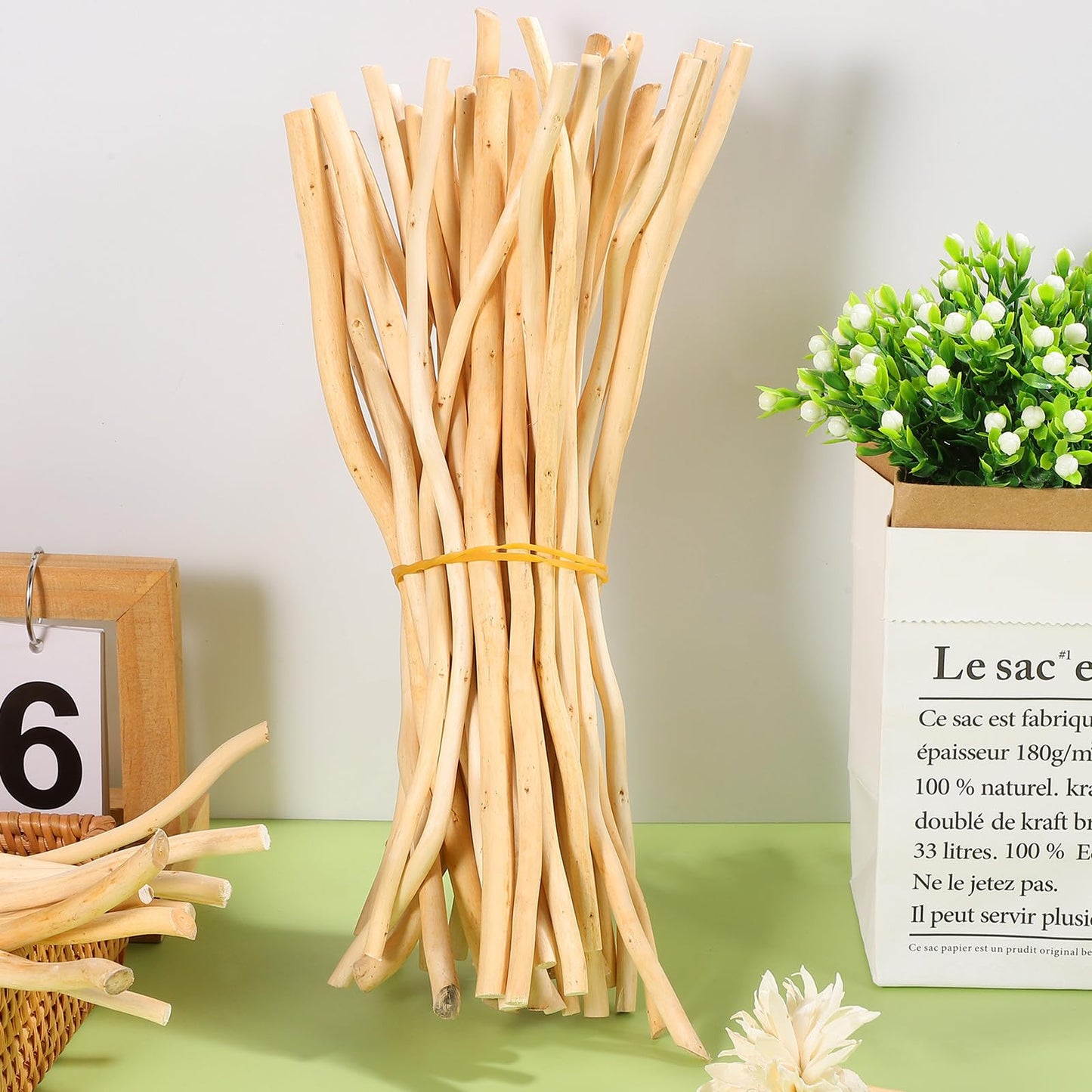 Toyvian Wood Log Sticks 11. 8 Inches, 50pcs Driftwood Branches for Crafts, Natural Craft Twig Sticks for DIY Decoration, Photo Props, Home and Party Decor