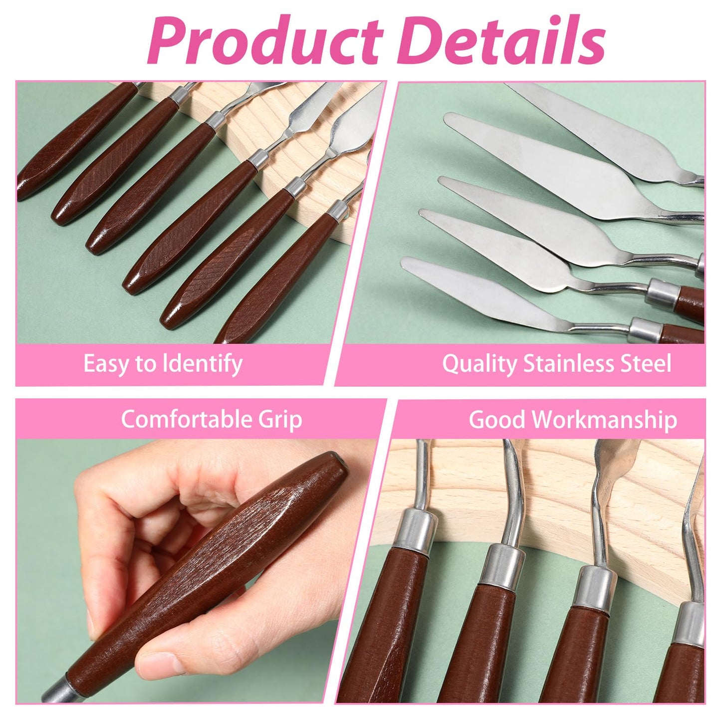 Palette Knife Set, 27Pcs Palette Knives Stainless Steel Art Paint Knife Professional Paint Spatula Painting Knife with Wood Handle for Oil Painting Acrylic Color Mixing and Texturing