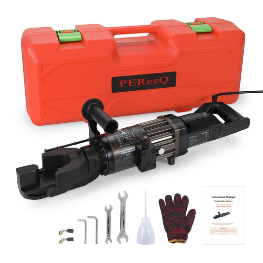 PEResQ Electric Rebar Bender, 5/8 Inch (16 mm) Hydraulic Portable Rebar Bending Machine, 1200W 120V, 2–2.5 s Fast Bending, 27.6 lb, Model RB-16 (Black)